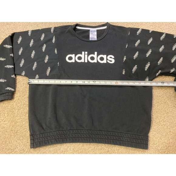 Adidas Originals Spell Out Crew Neck Black Sweatshirt Size Small - Picture 4 of 5